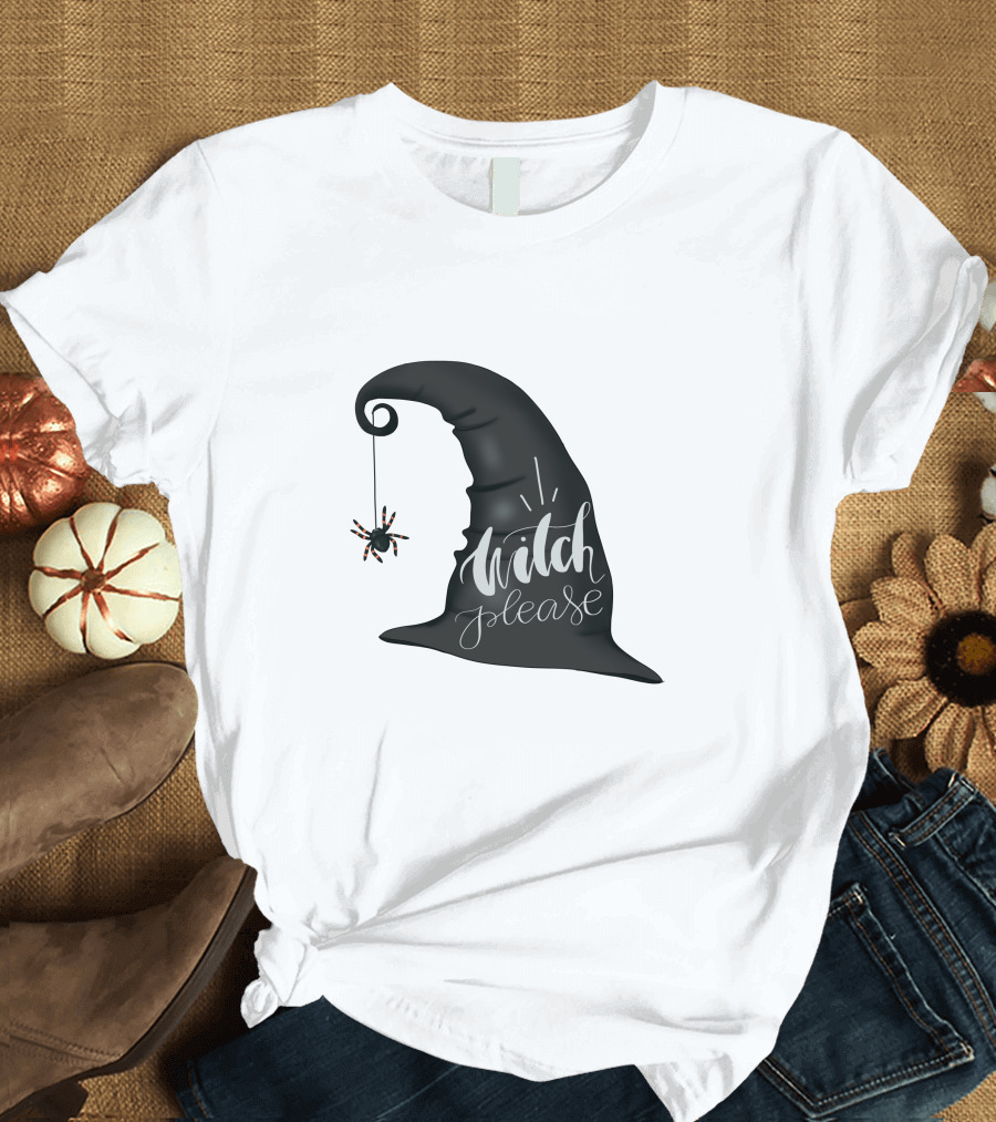 Witch Please Hat with Hanging Spider T-Shirt