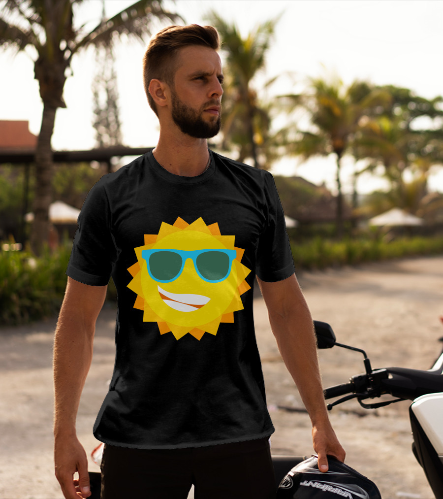 Cool Sun With Blue Sunglasses T-Shirt