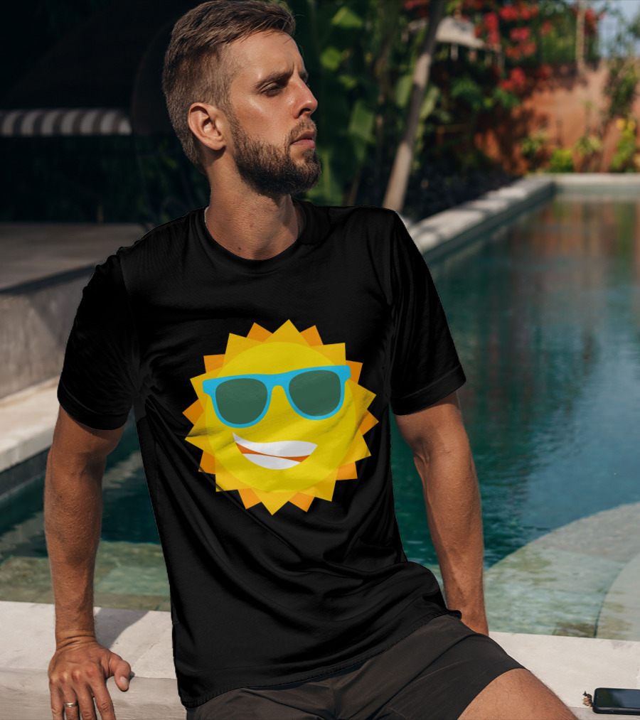 Cool Sun With Blue Sunglasses T-Shirt