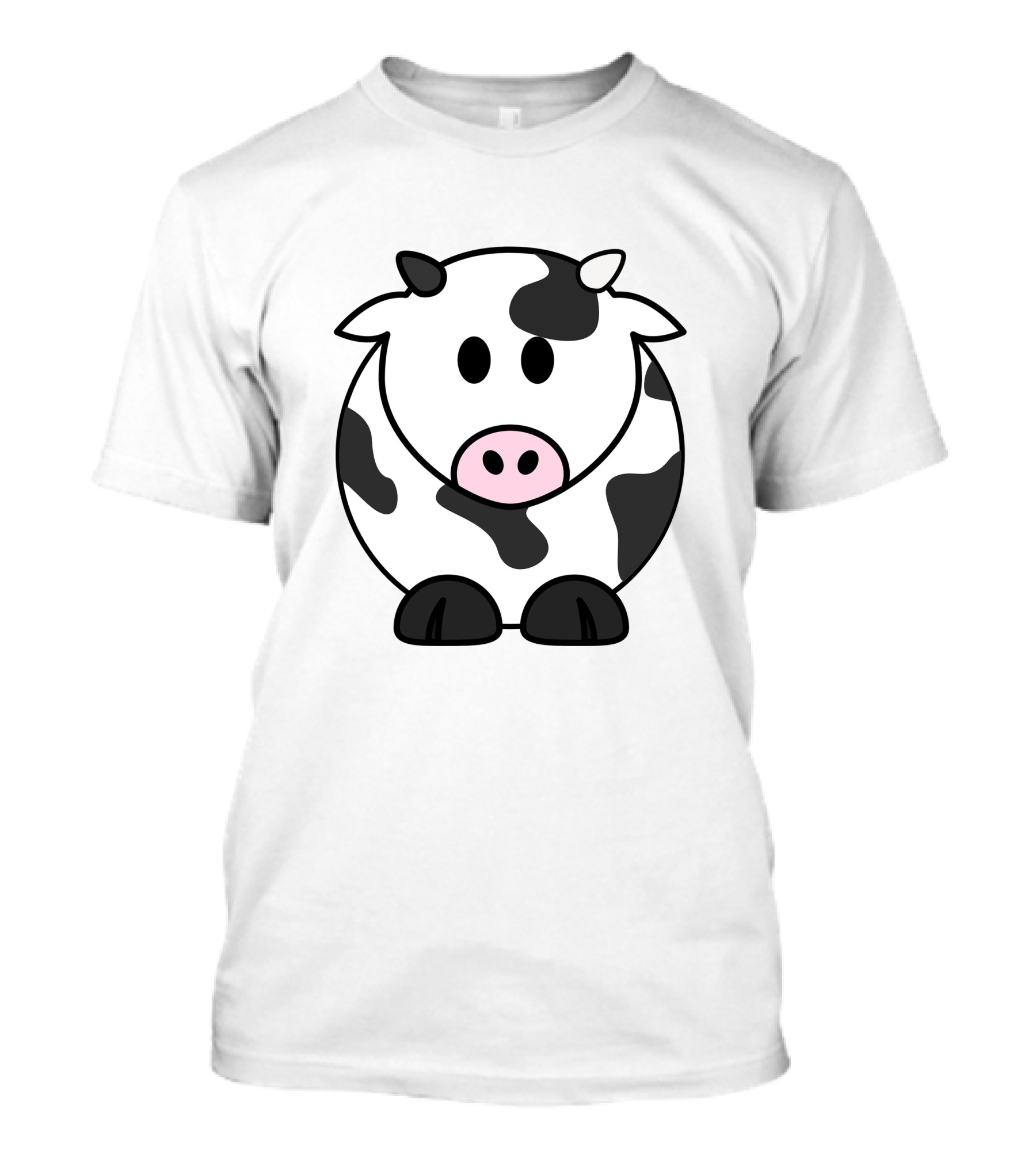 Cartoon Cow Black And White Spotted Adorable T-Shirt