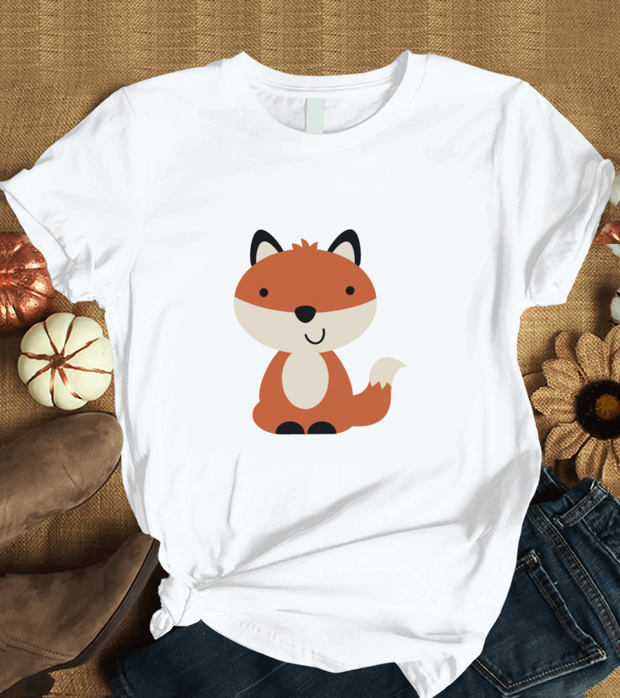 Cute Baby Cartoon Fox T-Shirt