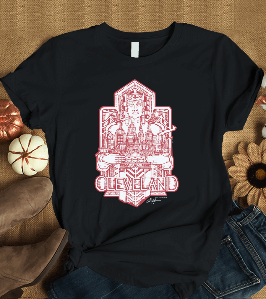 Cleveland Cityscape Guardian Red Line T-Shirt