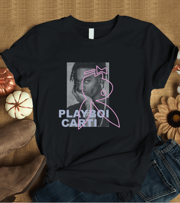 T-Shirt: Playboi Carti Rap Music Legend Bunny Face Iconic Image T-Shirt Playboi Carti Rap Music Legend Bunny Face Iconic Image T-Shirt