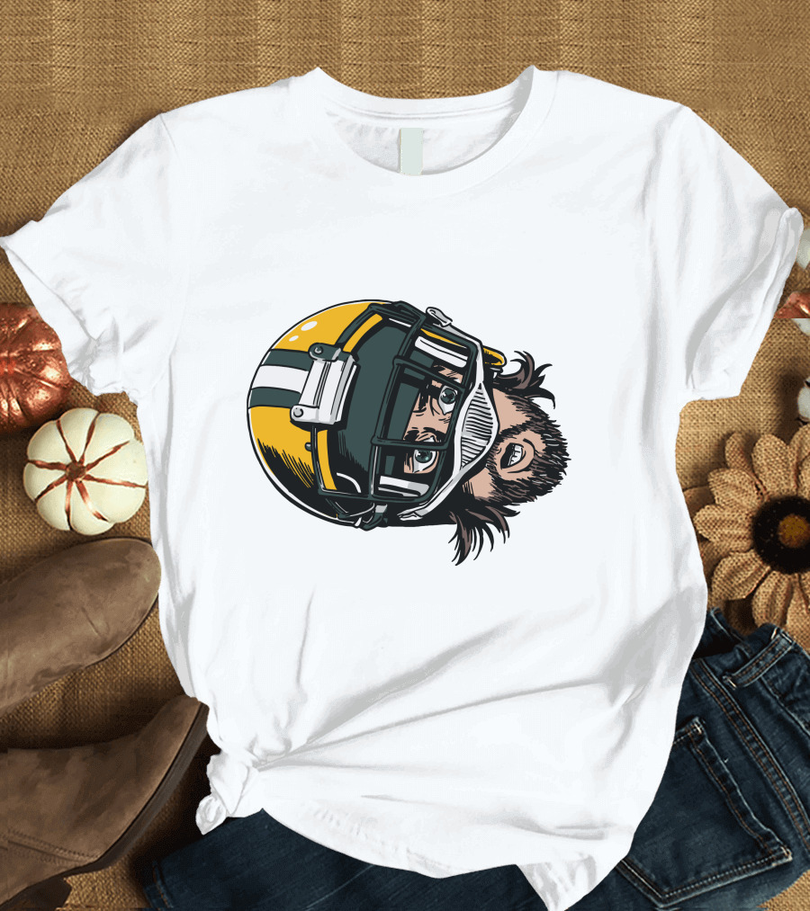 Aaron Rodgers Green Bay Packers Helmet T-Shirt