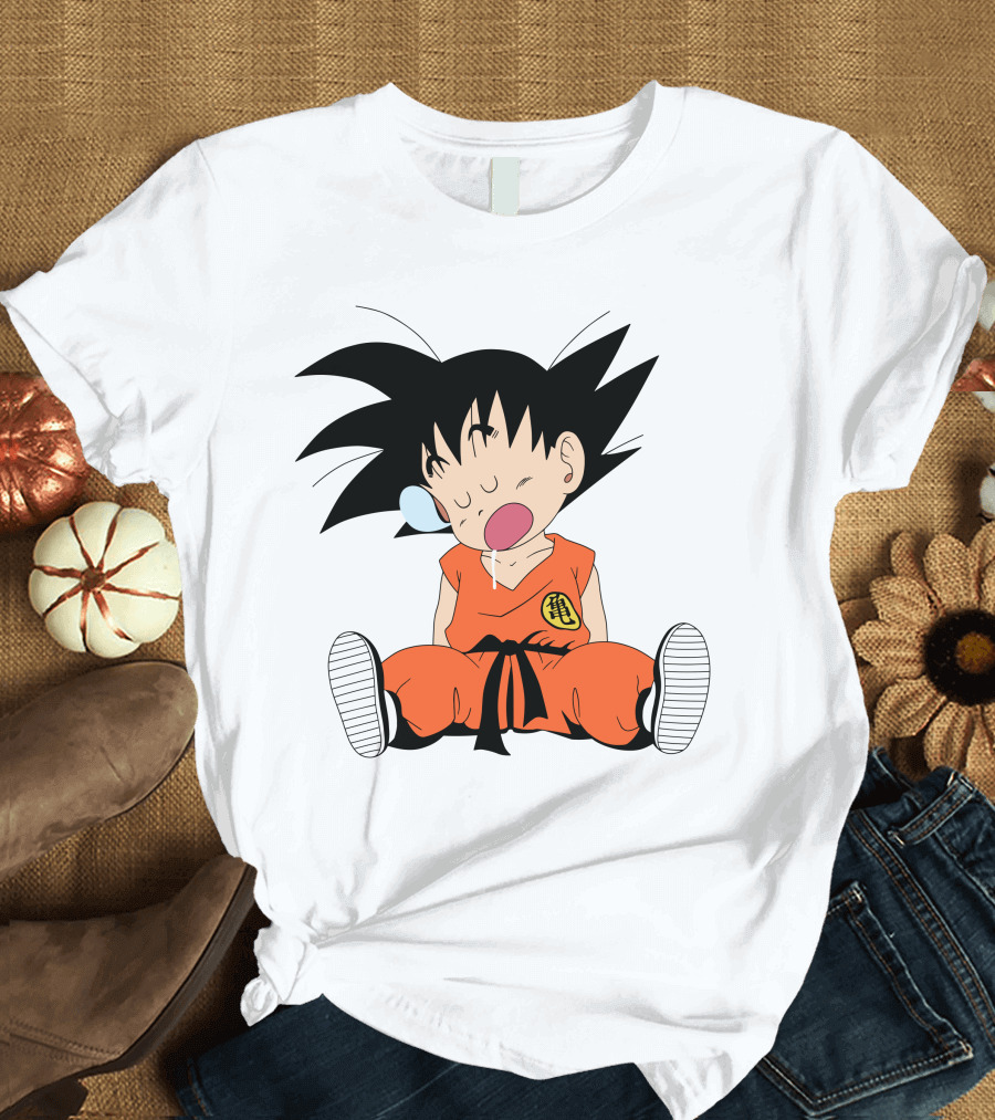 Baby Goku Sleepy Orange Gi Krillin Kanji Bubblegum Drool T-Shirt