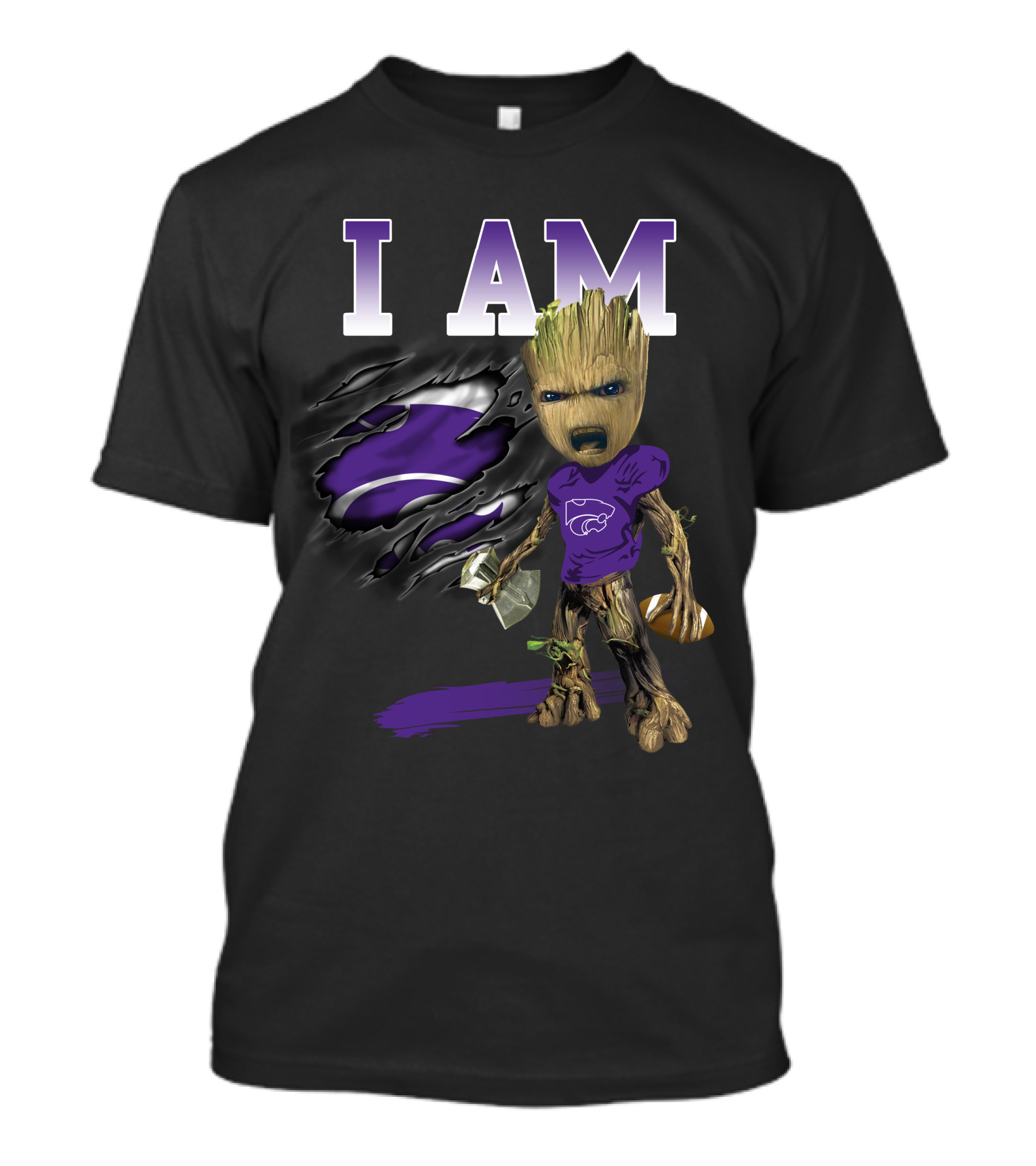 I Am Groot Kansas State Wildcat Football Fan T-Shirt