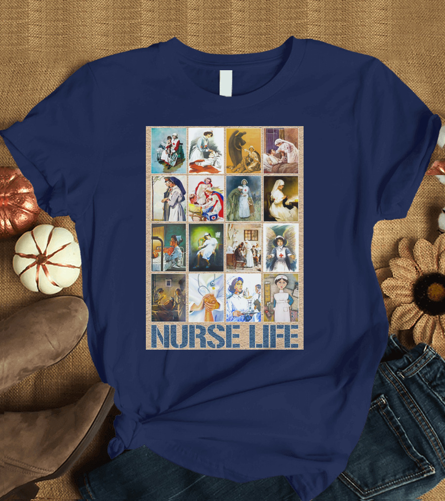 Nurse Life Vintage Nursing Images Collage T-Shirt