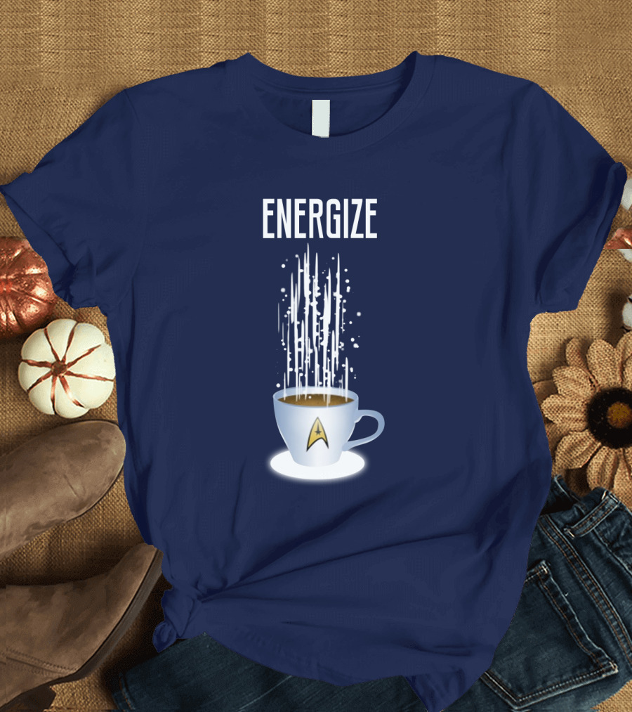 Energize Star Trek Coffee Oversized Plus Size T-Shirt