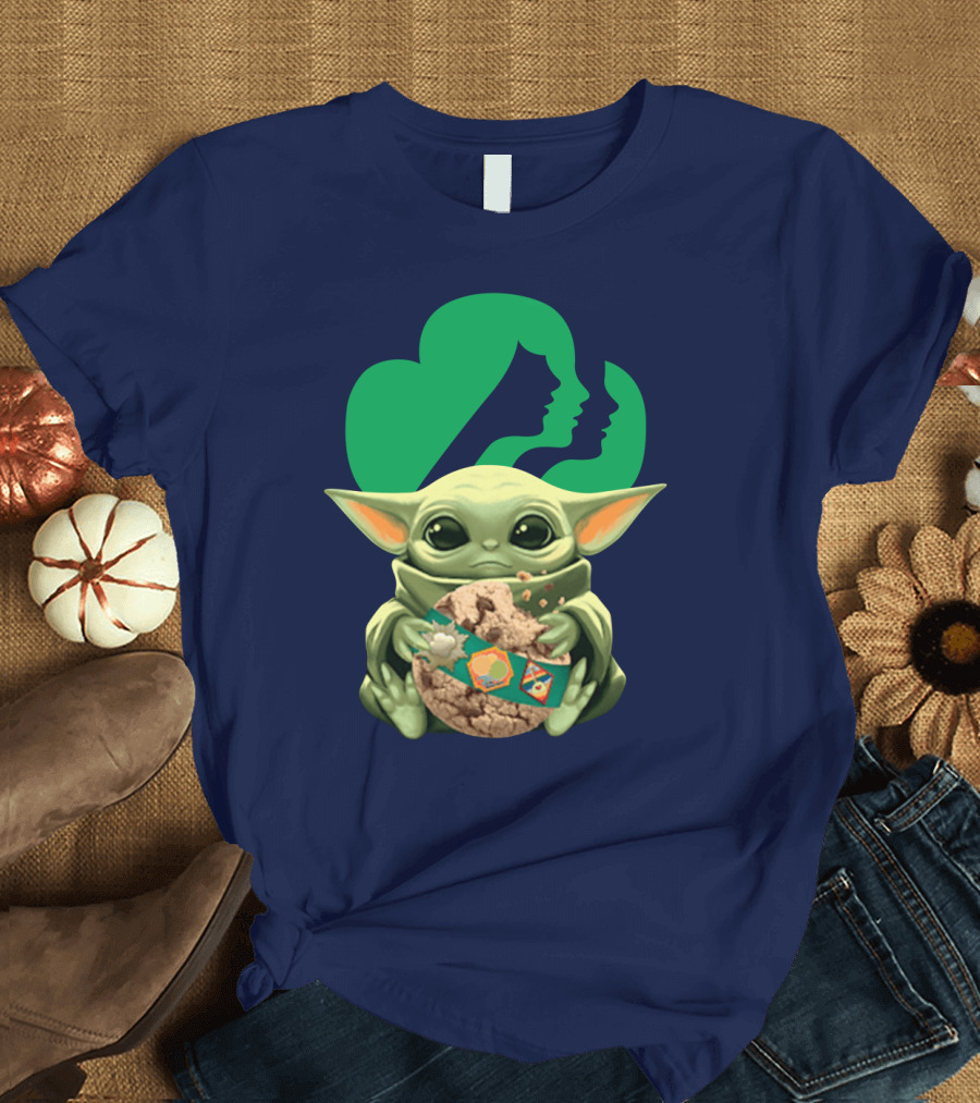 Star Wars Baby Yoda Hug Girl Scout Cookie T-Shirt