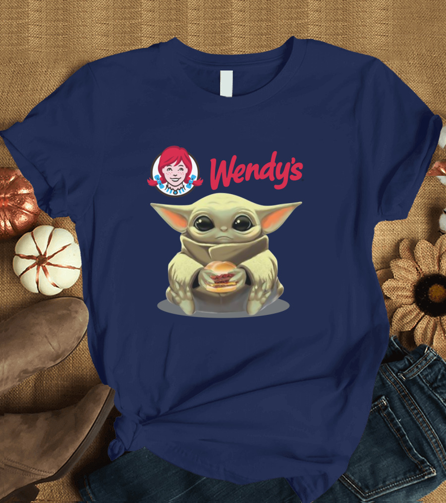 Baby Yoda Hugging Wendy's Hamburger Star Wars T-Shirt