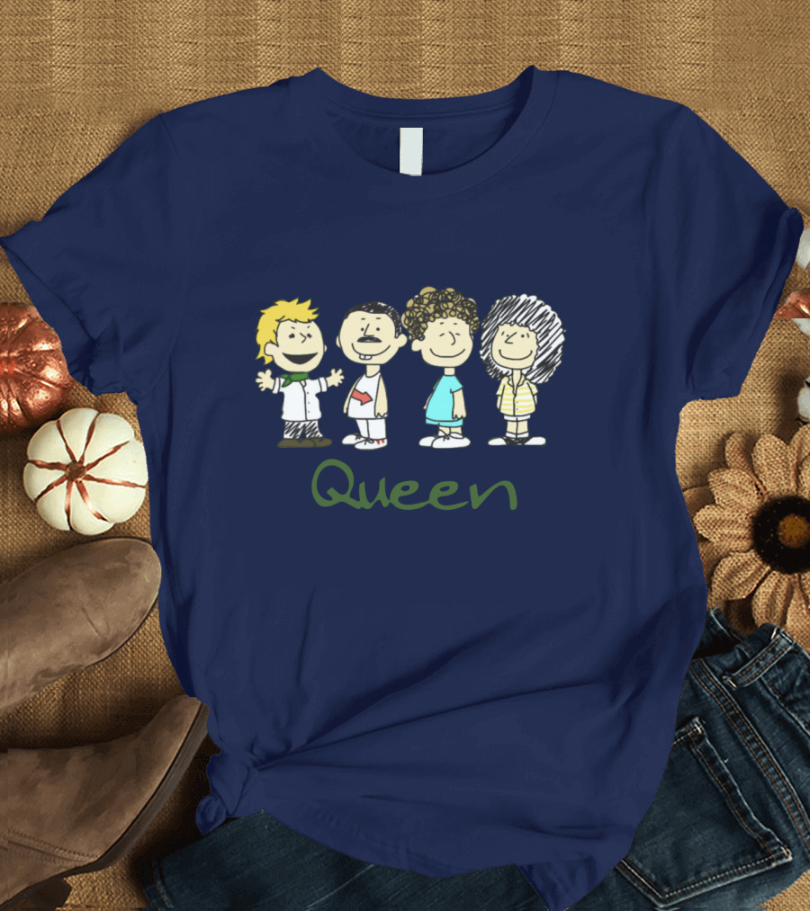 Queen Band Peanuts Snoopy And Friends Freddie Brian Roger John T-Shirt