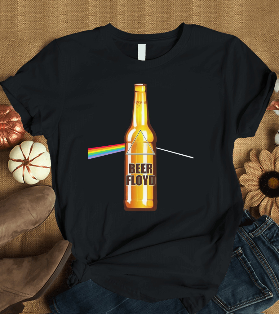 Beer Floyd Prism Bottle Rainbow Dark Side T-Shirt