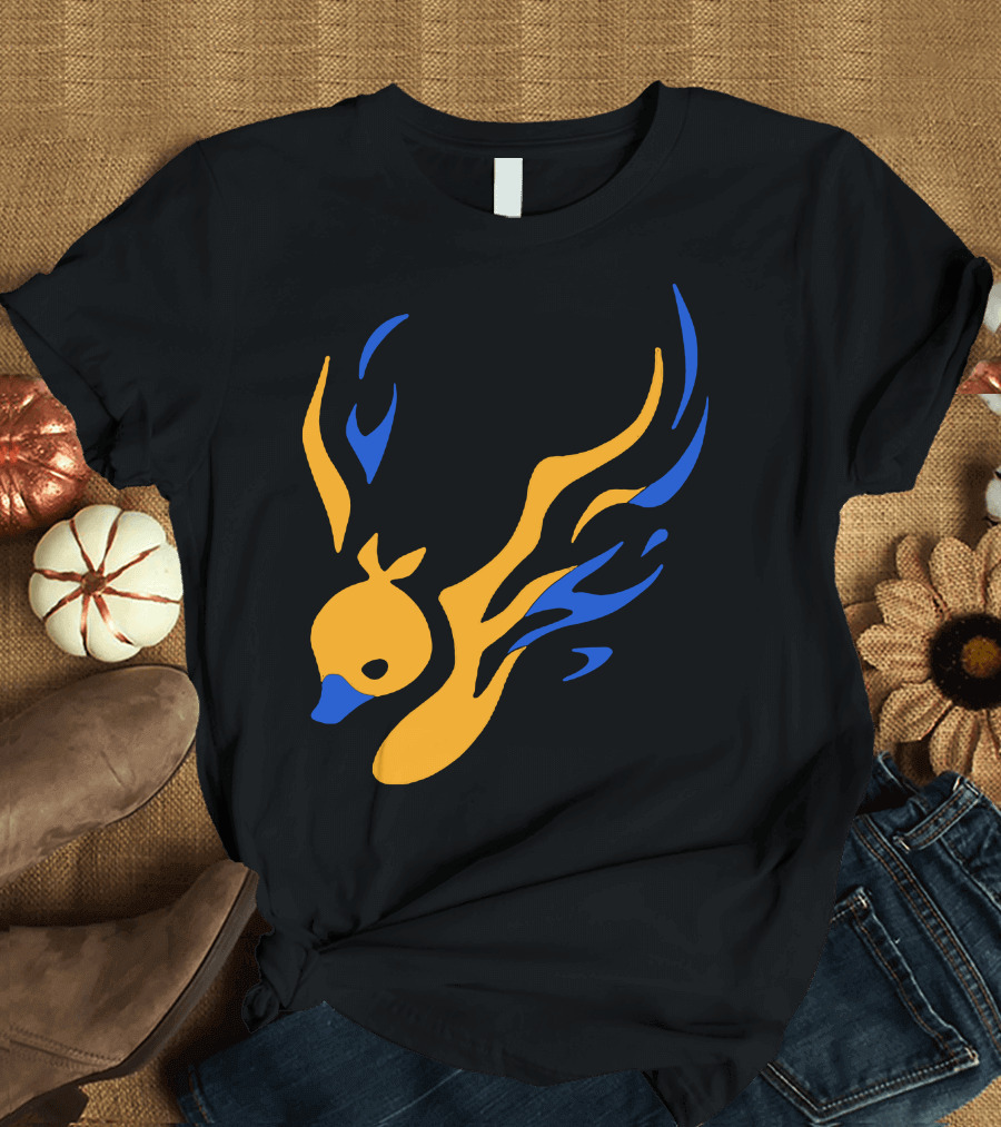 Uhiuhihn Phoenix Inspired Iconic Blue and Orange T-Shirt
