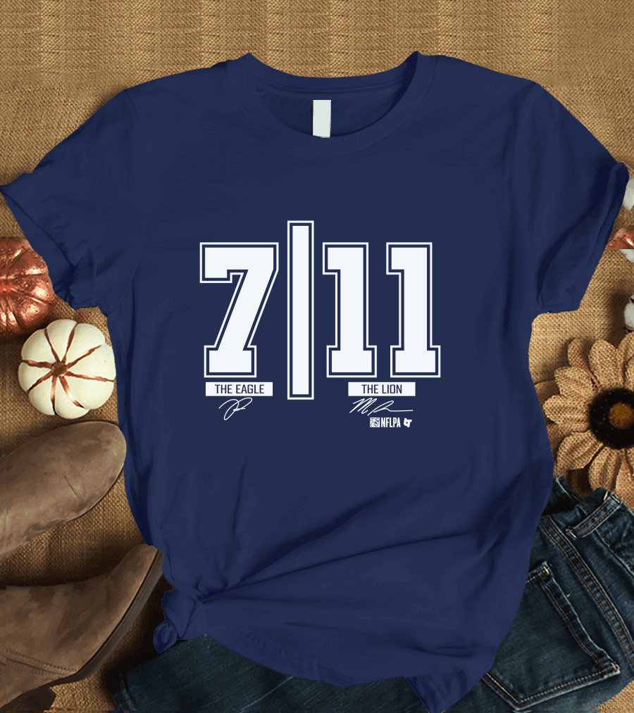 7 11 The Eagle The Lion Trevon Diggs Micah Parsons NFLPA T-Shirt