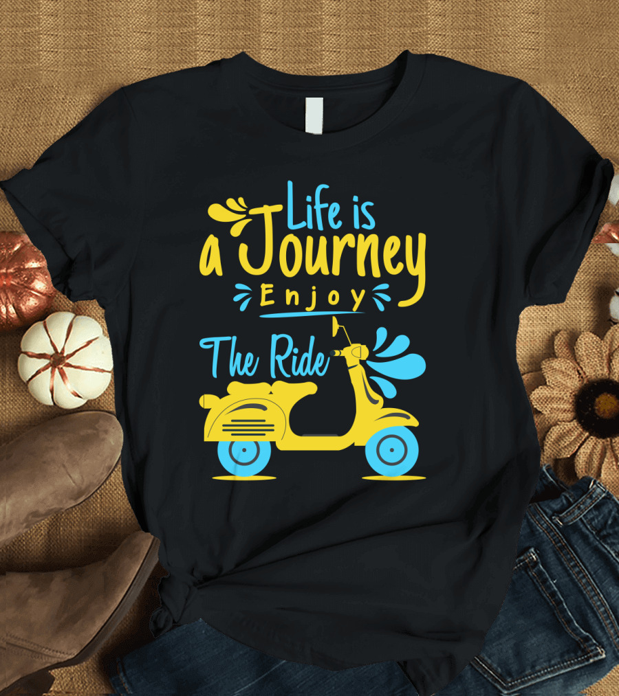 Life Is a Journey Enjoy The Ride Vintage Scooter Fun T-Shirt