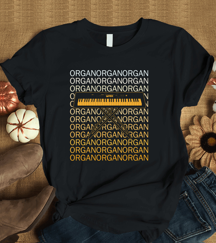 ORGAN ORGAN ORGAN Repeated Keyboard with Stand T-Shirt