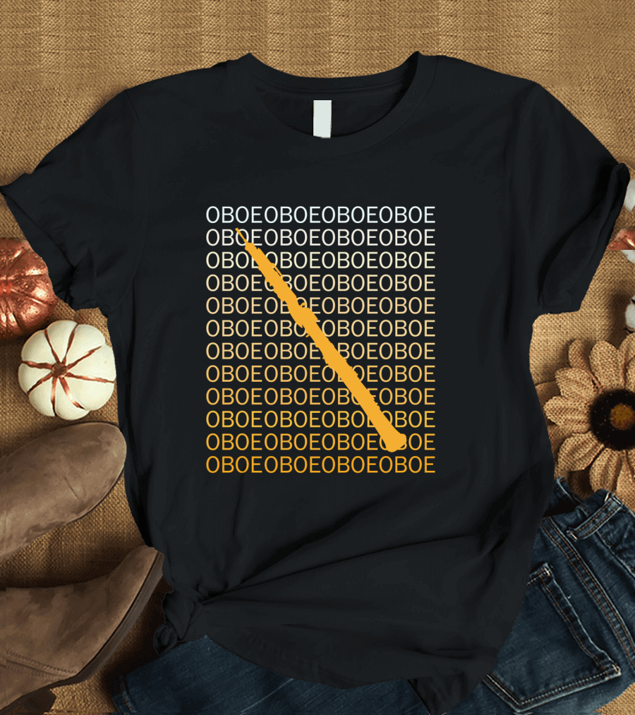Oboe Diagonal Pattern with Humor Oboe Repetition T-Shirt