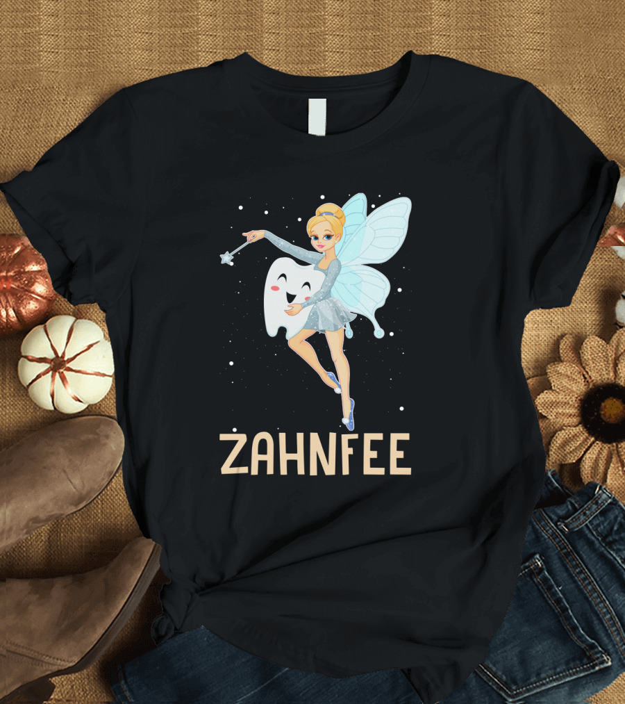 Zahnfee Fairy with Happy Tooth and Wand T-Shirt