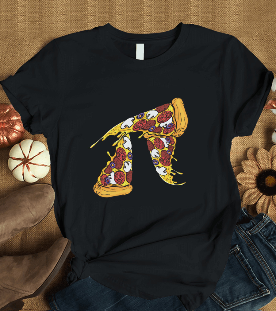 Pi Day Pizza Pi Funny Math Food 3.14 Melted Cheese Slice T-Shirt