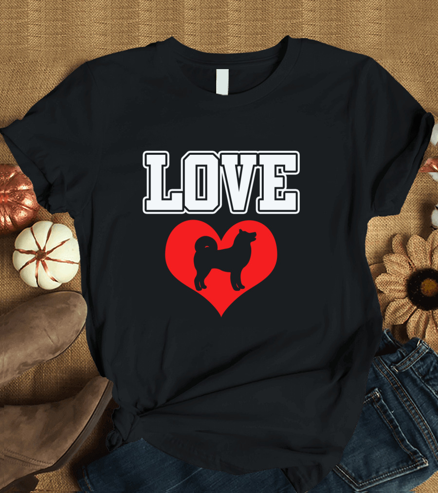 LOVE Heart Shiba Inu Dog Pet Lover T-Shirt