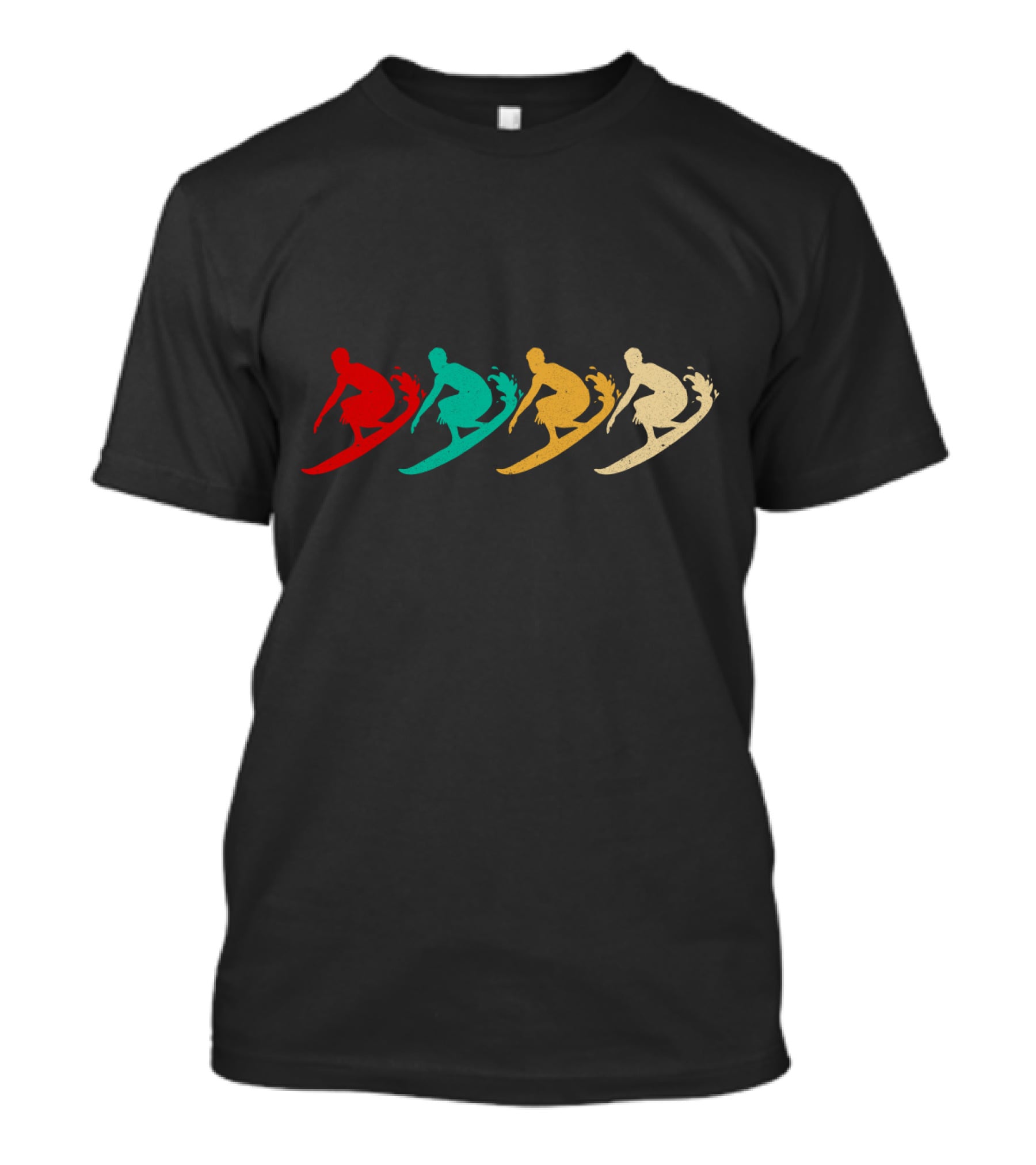 Vintage Surfing Retro Colorful Wave Riders T-Shirt