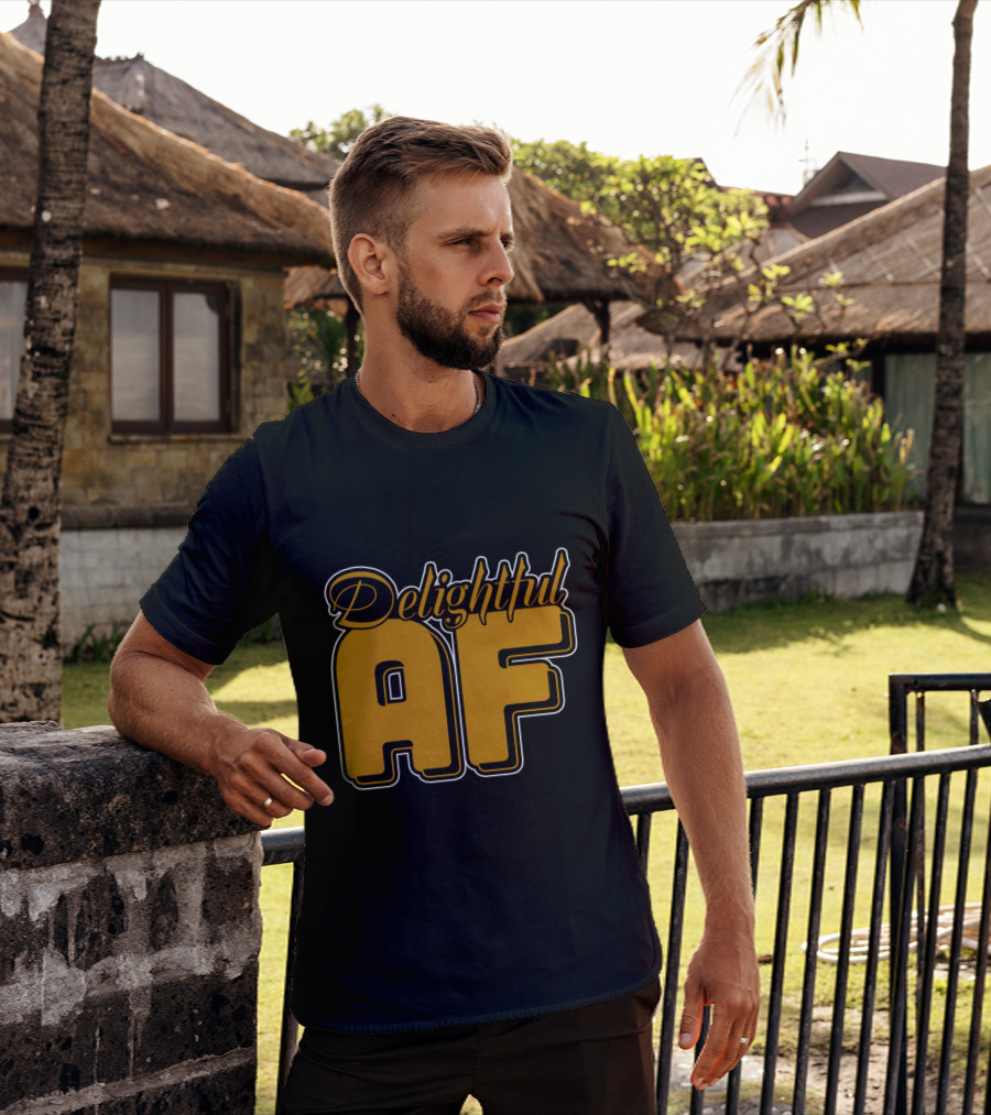 Delightful AF Bold Retro Typography T-Shirt