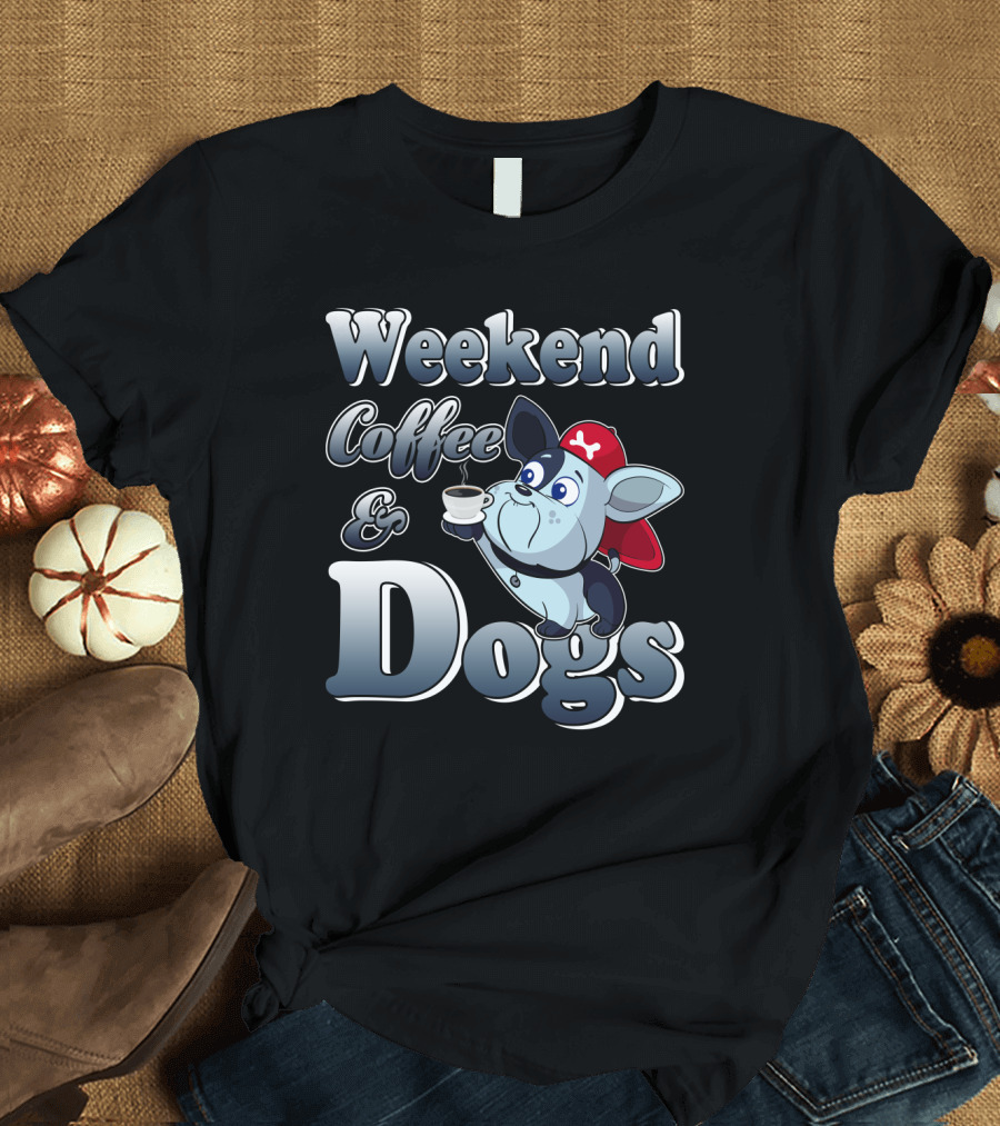 Weekend Coffee And Dogs Pirate Character T-Shirt