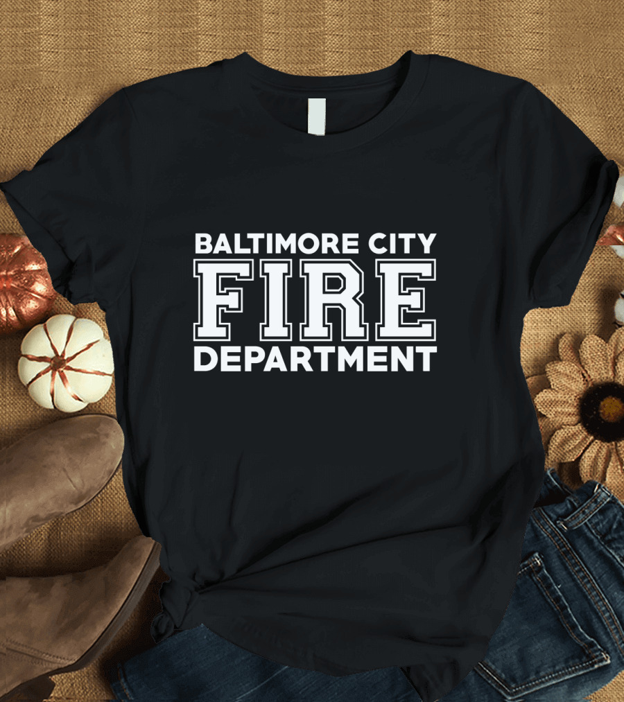 Baltimore City Fire Department Maryland Firefighter Enthusiast Wear T-Shirt