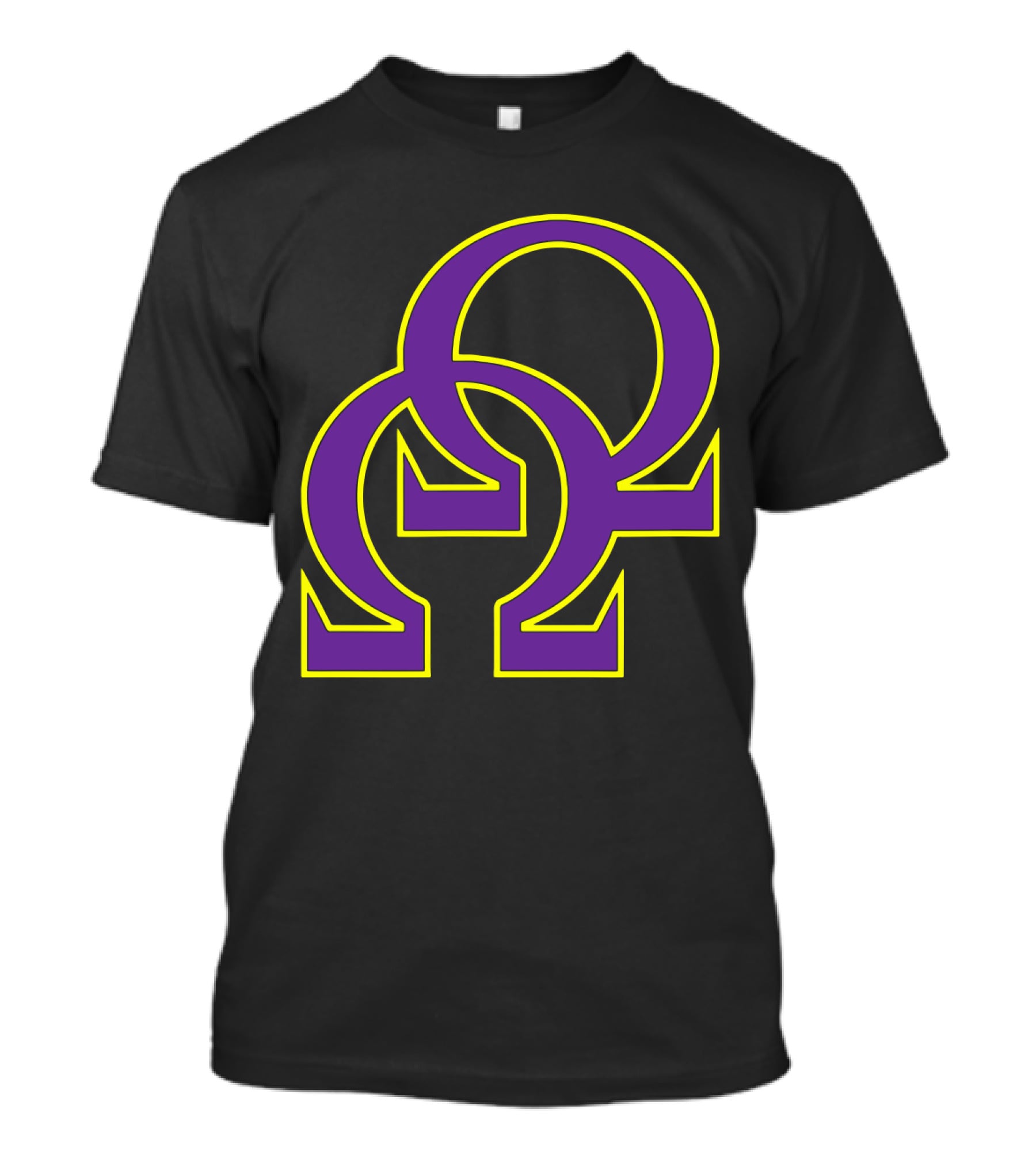 Que Double Omega Purple Gold Psi Phi Greek Fraternity T-Shirt