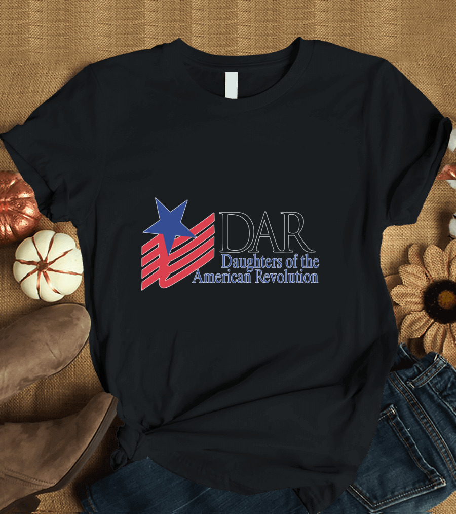 DAR Daughters of the American Revolution Red White Blue Star Emblem T-Shirt