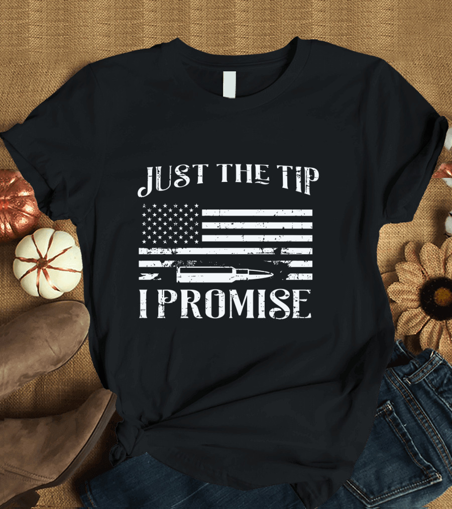 USA Flag Just The Tip I Promise Gun Owner T-Shirt