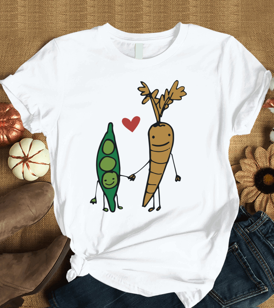 We Go Together Like Peas and Carrots Heart Connection T-Shirt