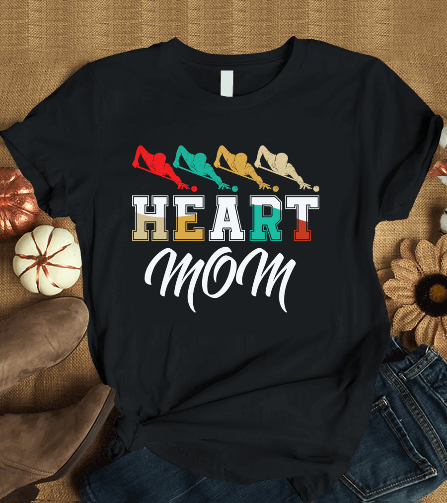 Billiards Heart Mom Pool Player T-Shirt