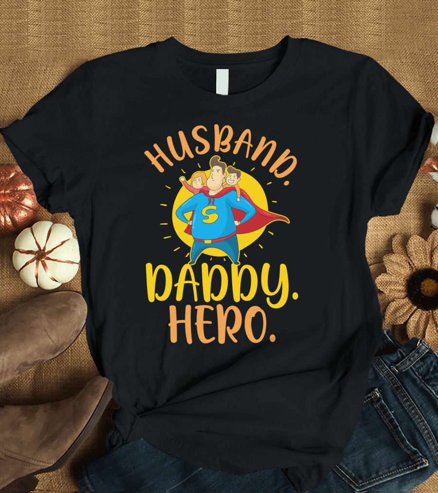 HUSBAND DADDY HERO SUPERHERO CHARACTER T-Shirt