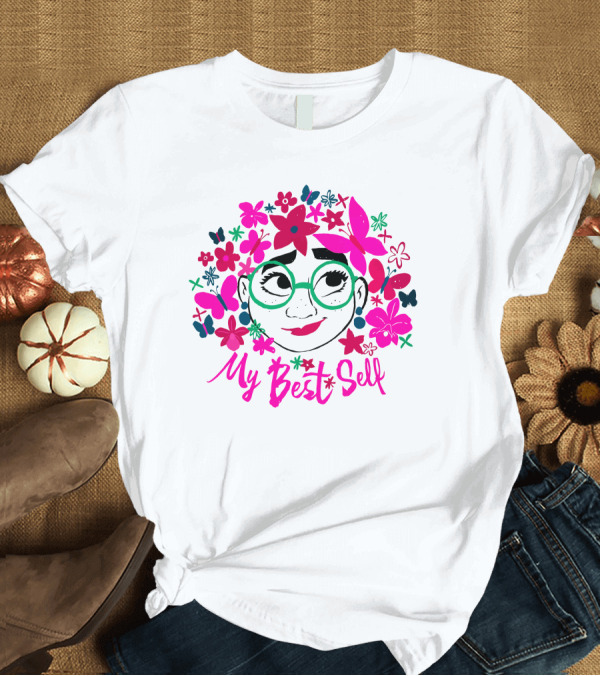 T-Shirt: My Best Self Encanto Store Flowers Butterflies Glasses T-Shirt My Best Self Encanto Store Flowers Butterflies Glasses T-Shirt