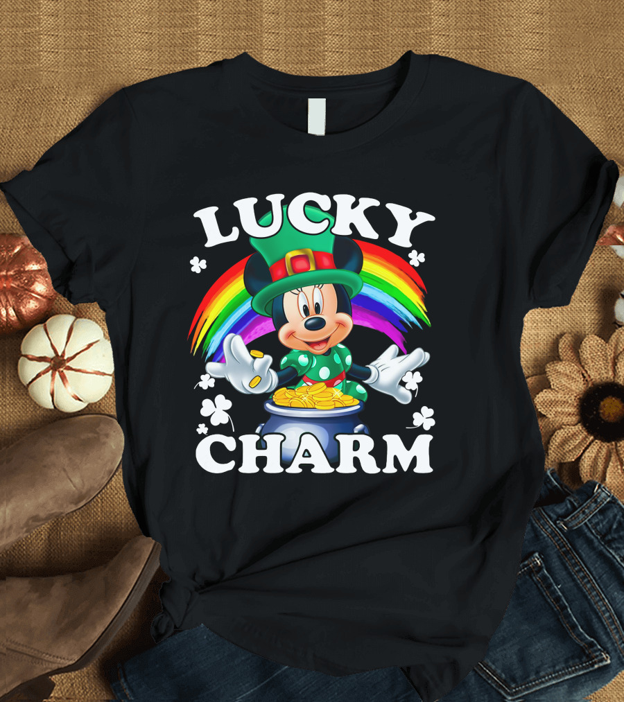 Lucky Charm Rainbow Mickey Pot of Gold T-Shirt