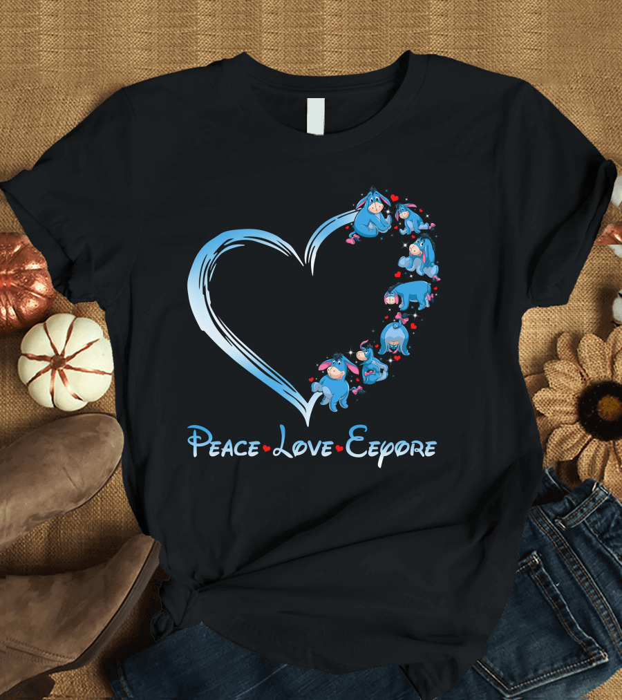 Peace Love Eeyore Heart T-Shirt