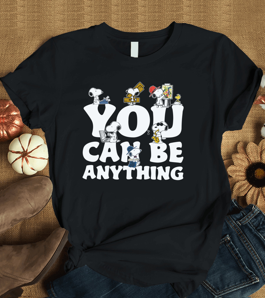 YOU CAN BE ANYTHING Peanuts Snoopy Characters Variety of Careers T-Shirt