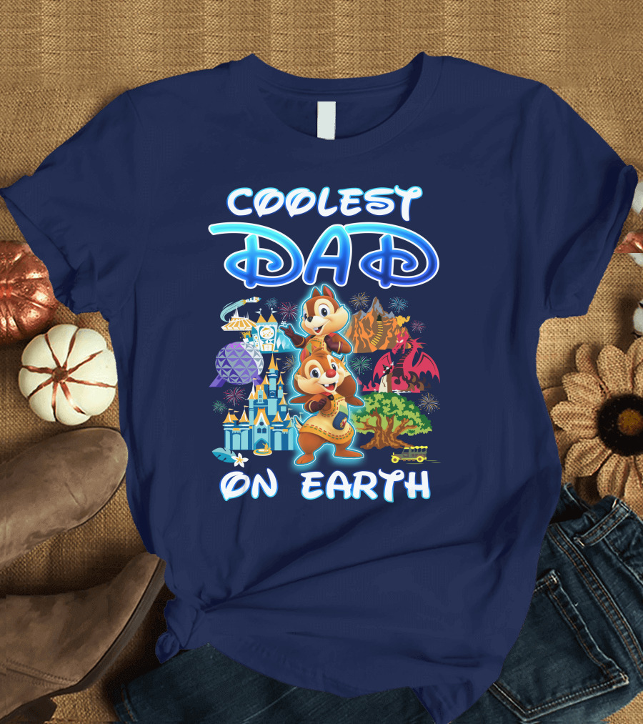 Coolest Dad on Earth Chipmunks Magical Park Adventure T-Shirt