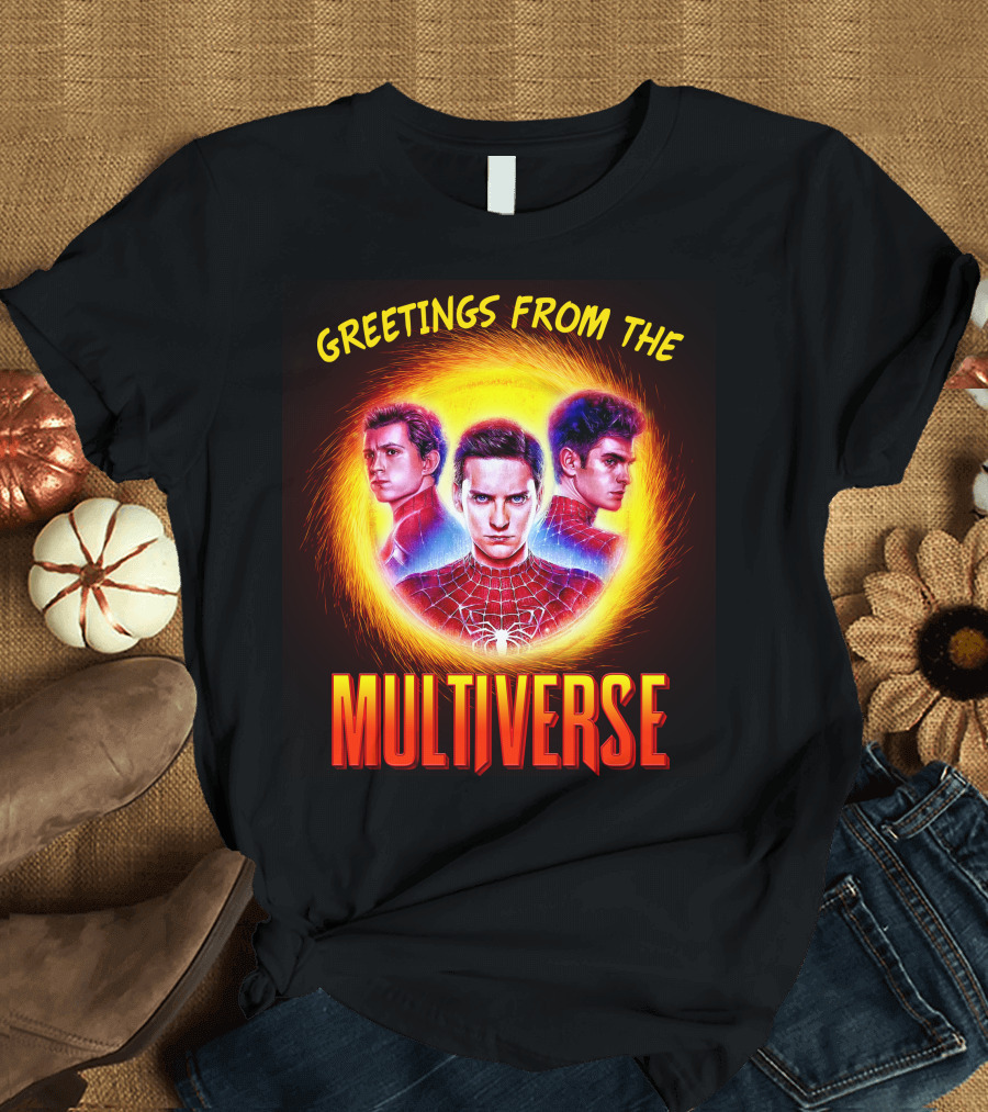 Greetings From The Multiverse Spider-man No Way Home Iconic Trio T-Shirt