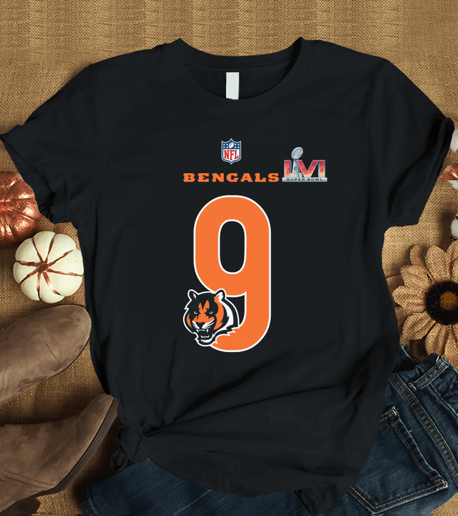 Bengals 9 NFL Super Bowl LVI T-Shirt