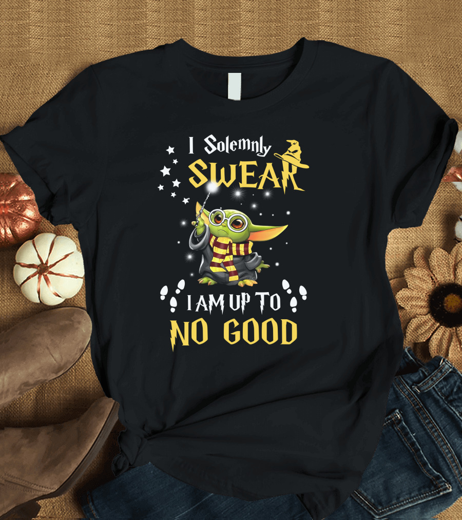 I Solemnly Swear I Am Up To No Good Baby Alien Wizardry Magic Wand Scarf T-Shirt