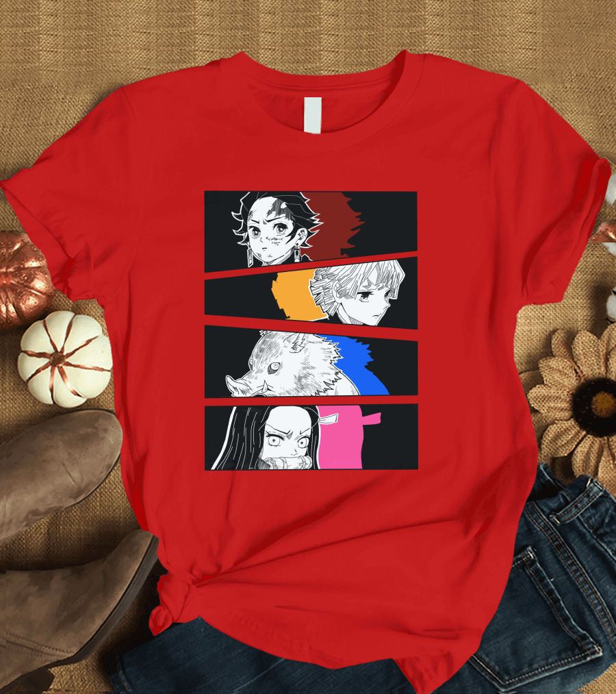 Demon Slayer Heroes Manga Style Characters T-Shirt