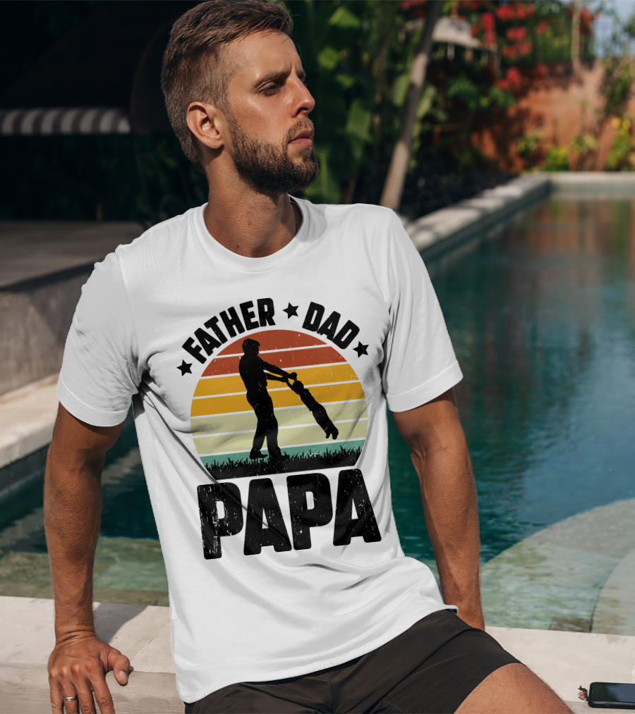 Father Dad Papa Vintage Sunset T-Shirt