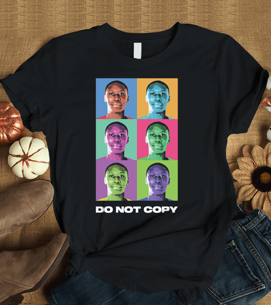 Khaby Lame Pop Art Style Do Not Copy Multi-Color Portraits T-Shirt