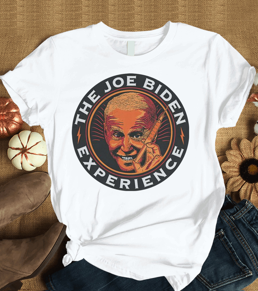 The Joe Biden Experience Parody Stencil With Hypodermic Needle T-Shirt
