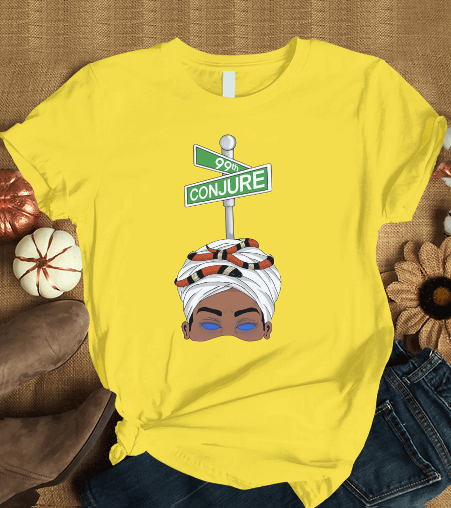 99Th Conjure Street Sign with Snake and Headwrap T-Shirt