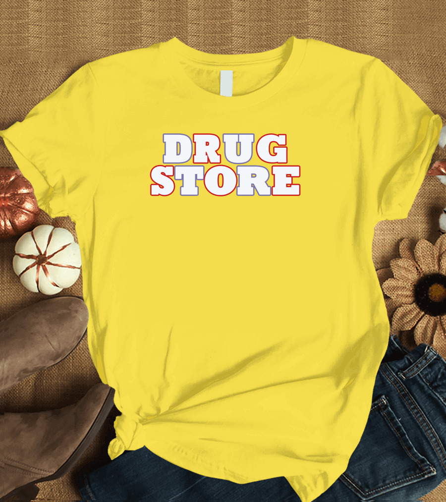 DRUG STORE Bold Retro Text T-Shirt