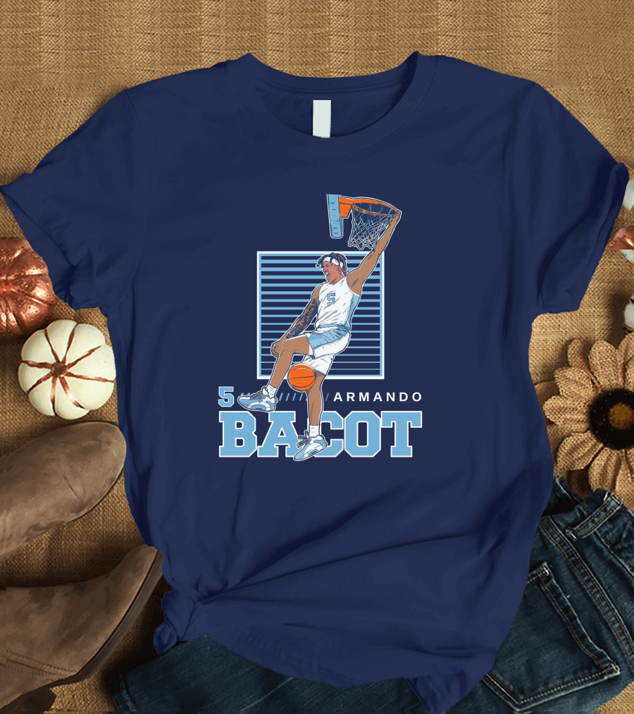 UNC Armando Bacot Dunking Number 5 T-Shirt