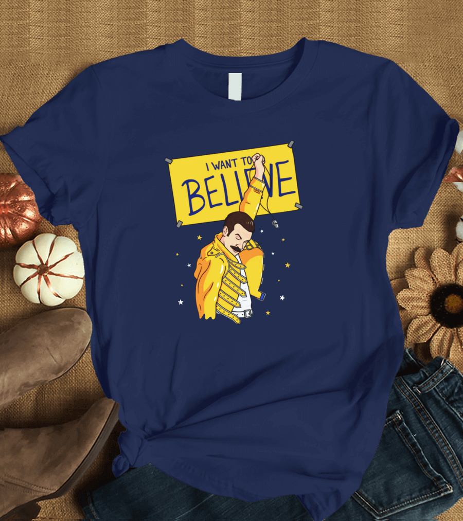 Lauroslin I Want To Believe Freddie Parody Optimistic Coach T-Shirt